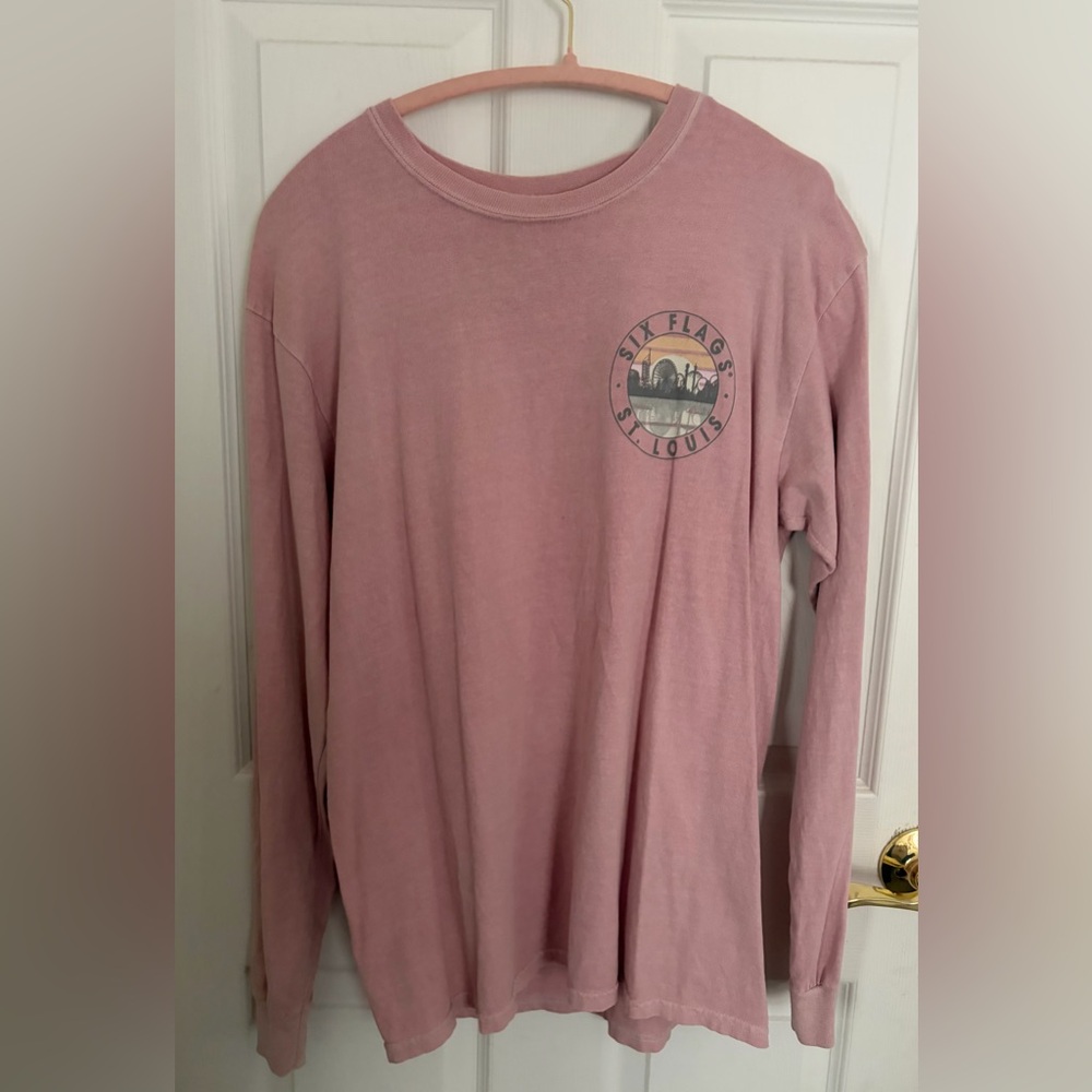 Six Flags St. Louis Pink Long Sleeve Tee